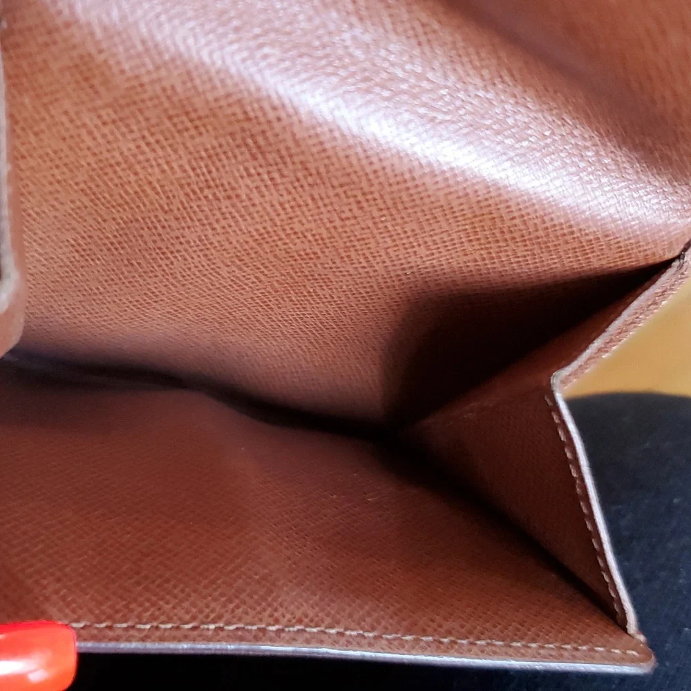 Louis Vuitton small monogram two way snap wallet brown tan luxury designer used - Picture 6 of 11